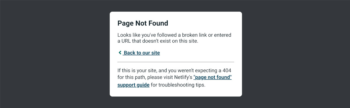 404 error page